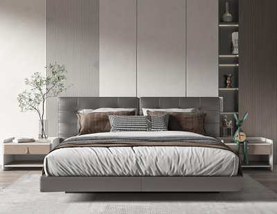 米洛提现代双人床3D模型下载